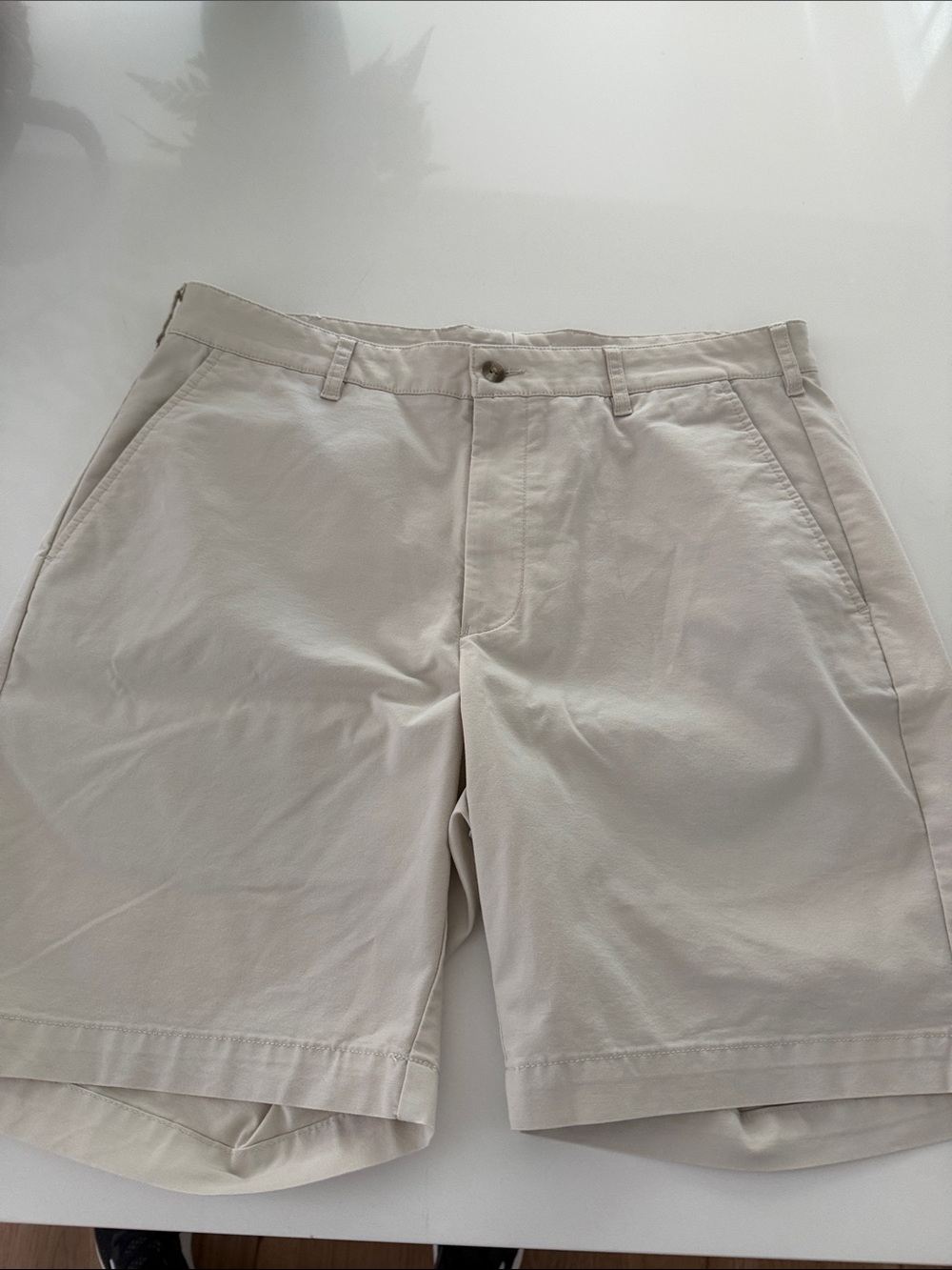 Peter Millar Light Beige Flat Front Chino Shorts